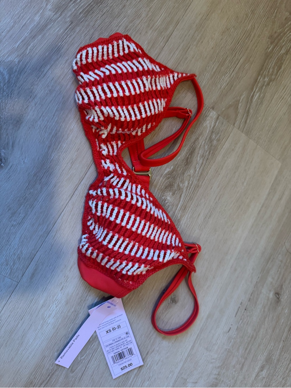 Target Red and White Striped Kids Swim Bikini Top